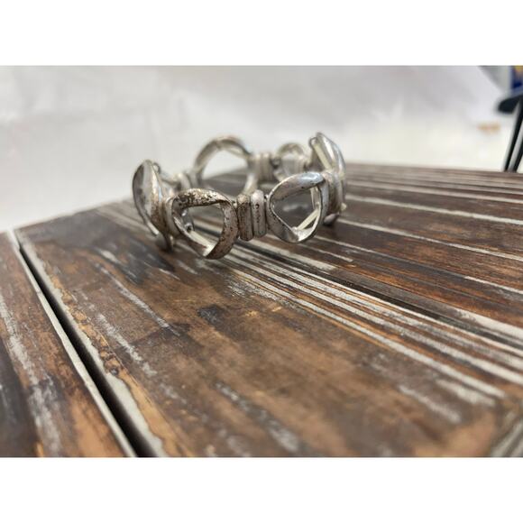 Women's Silver Chain Stretch Bracelet Chunky - Picture 2 of 6